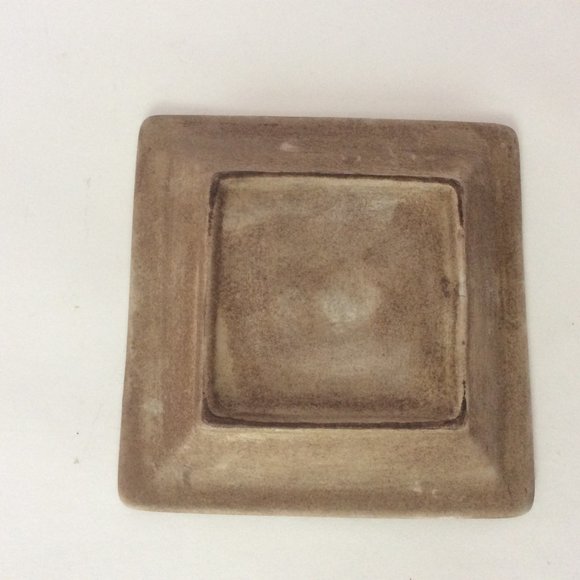 Vintage Chinese ceramic small square plate with Chinese calligraphy - Picture 2 of 5